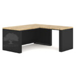 biurko narożne zabudowane czarne
