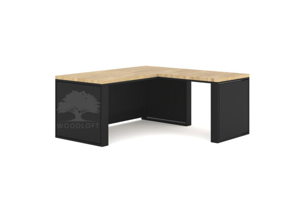 biurko narożne zabudowane czarne